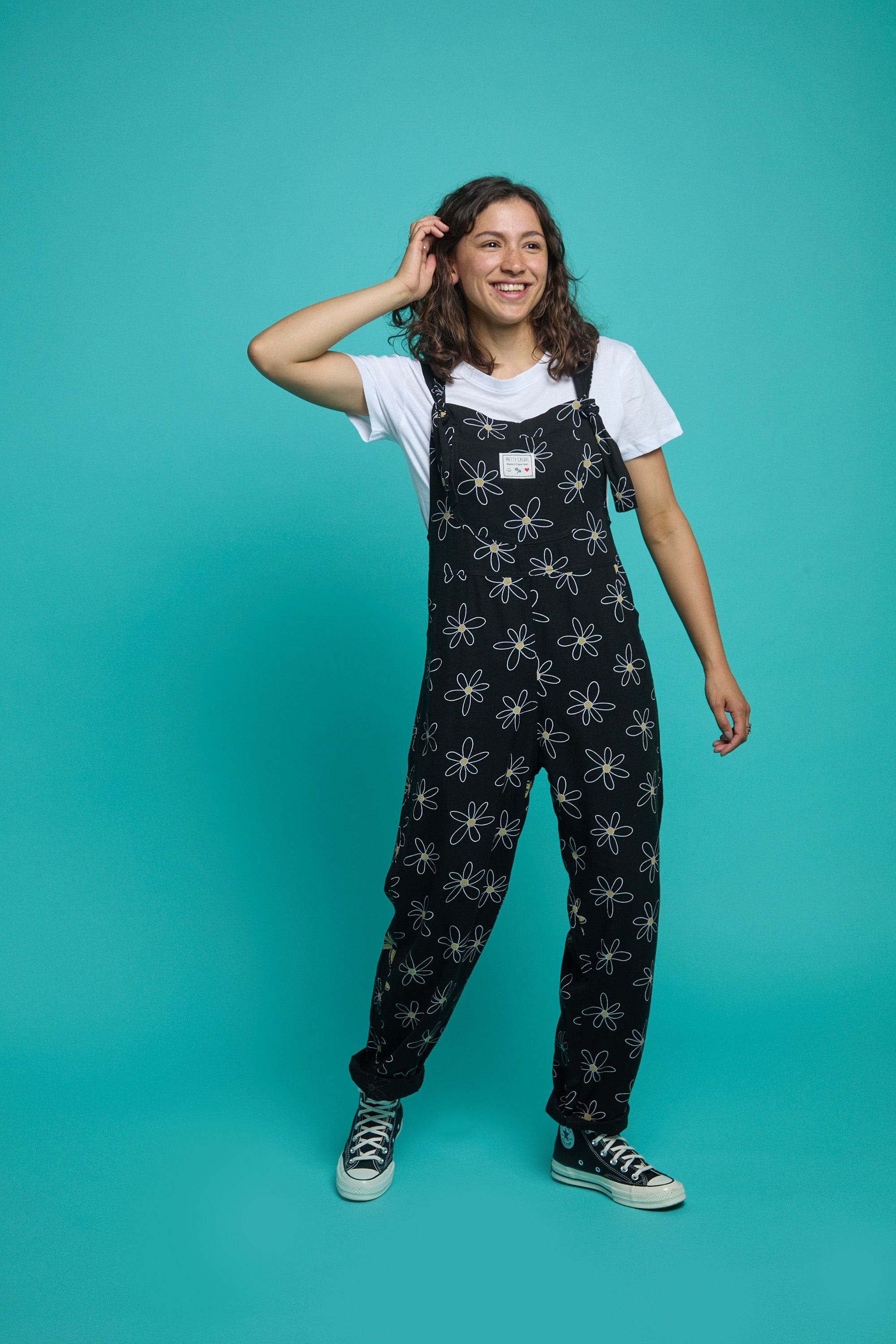 Long linen dungarees