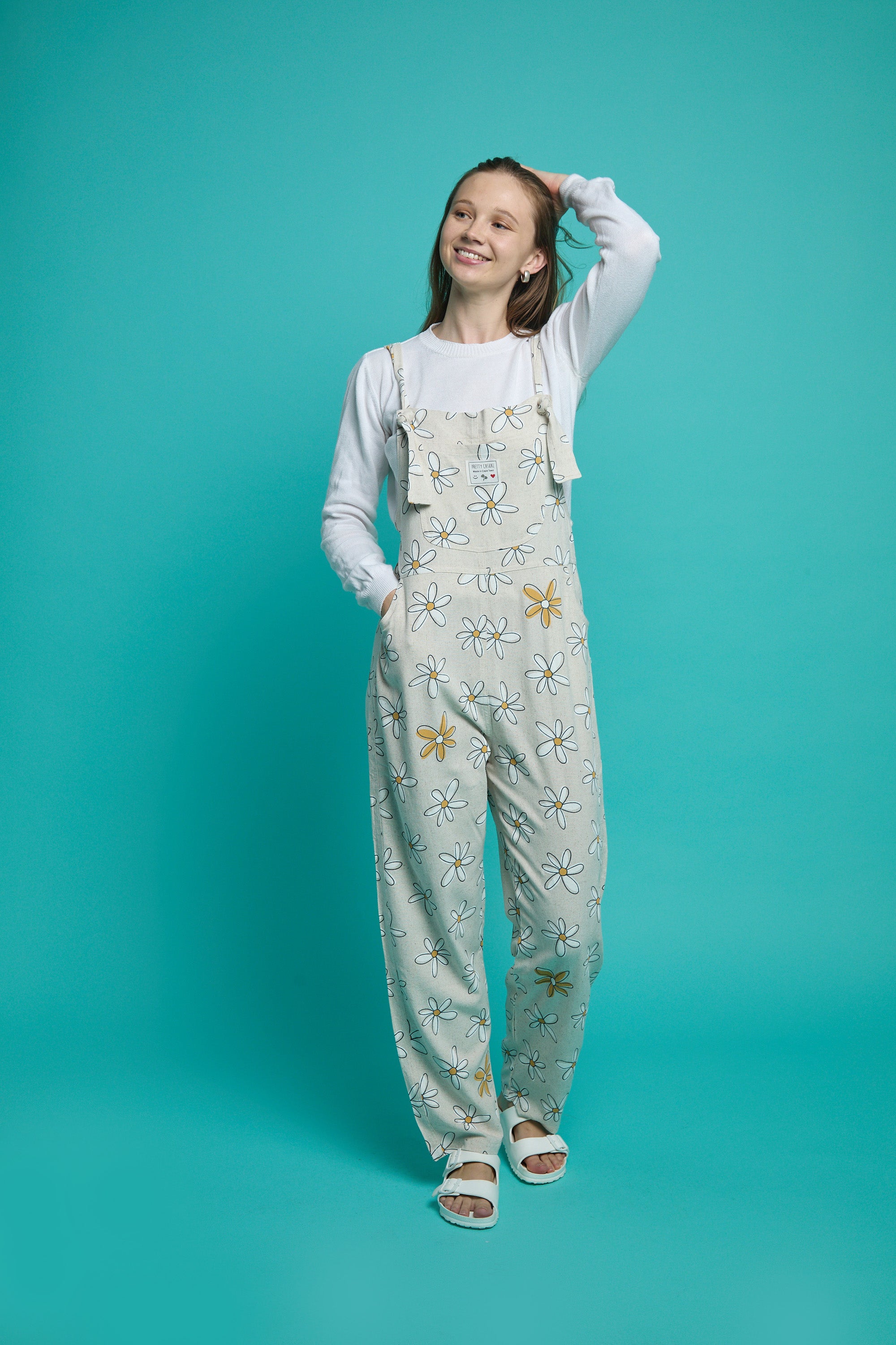 Long linen dungarees