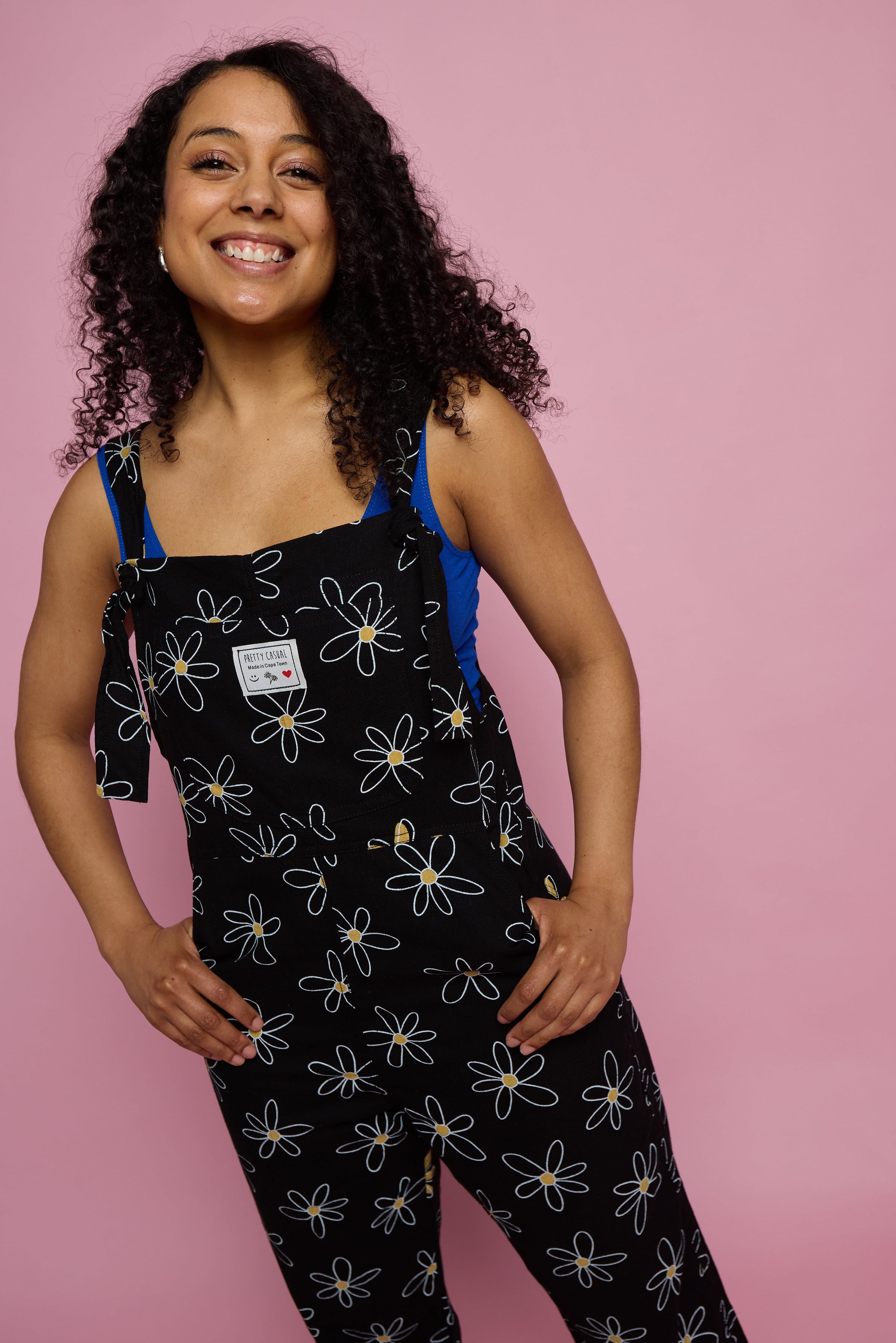 Long linen dungarees