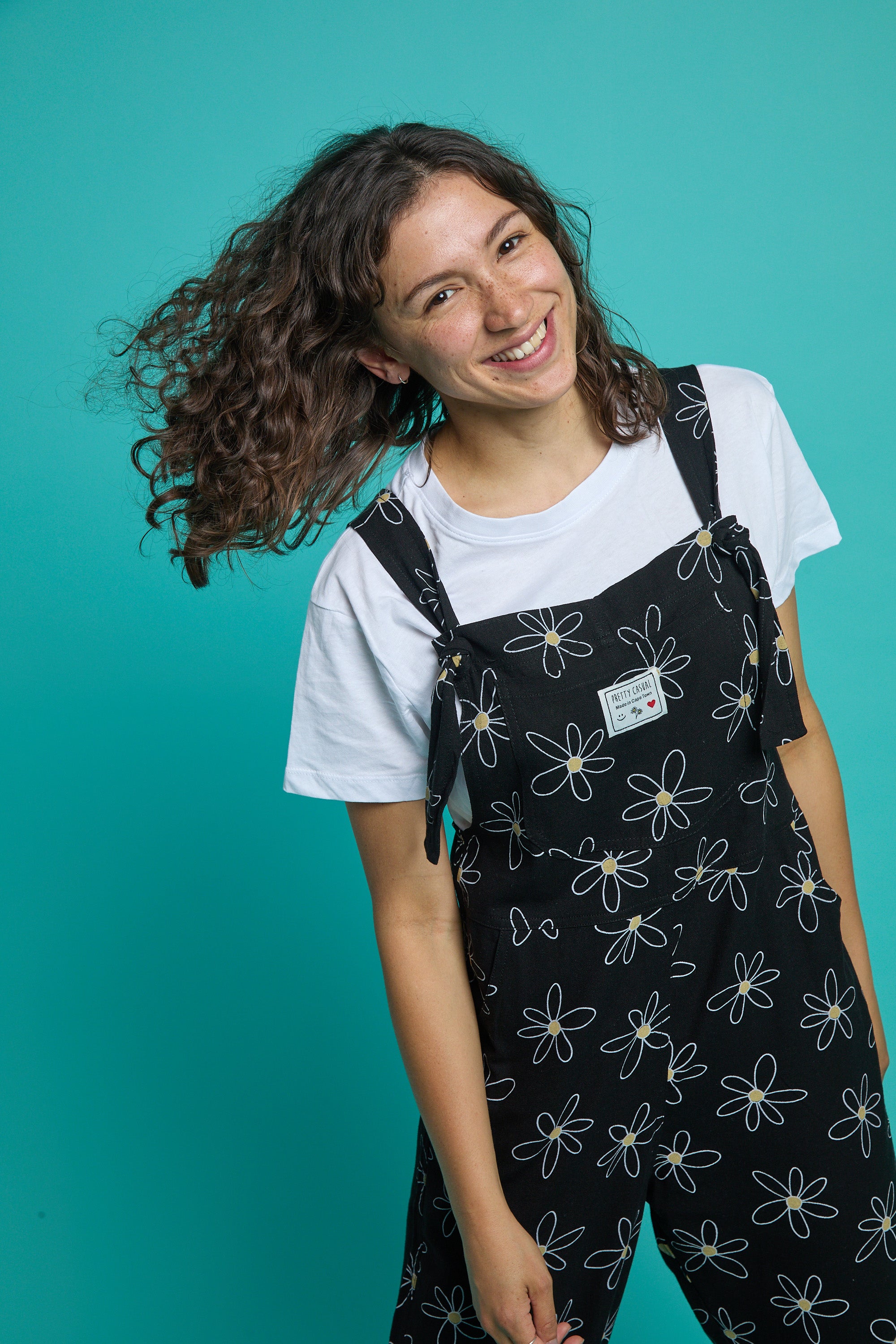 Long linen dungarees