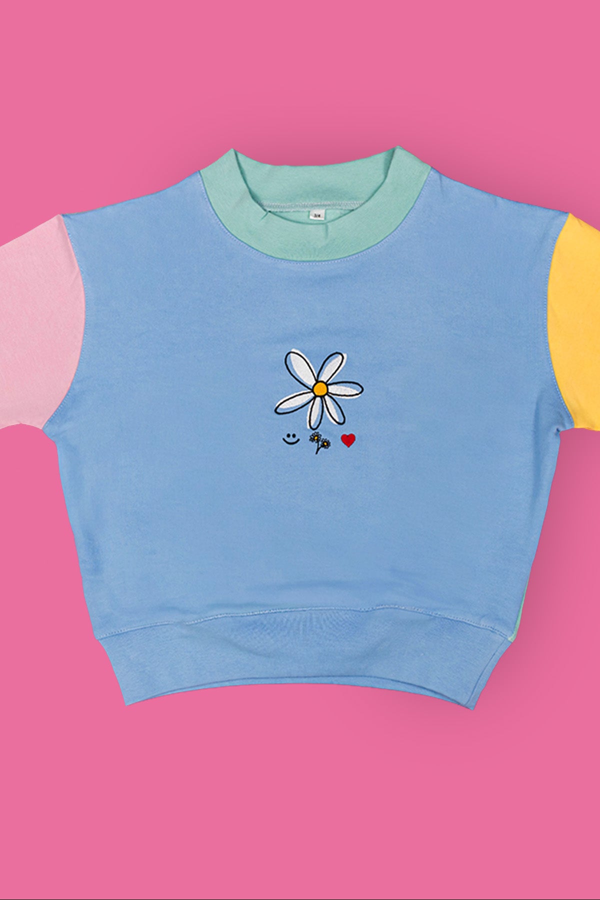 Kids panel crew neck